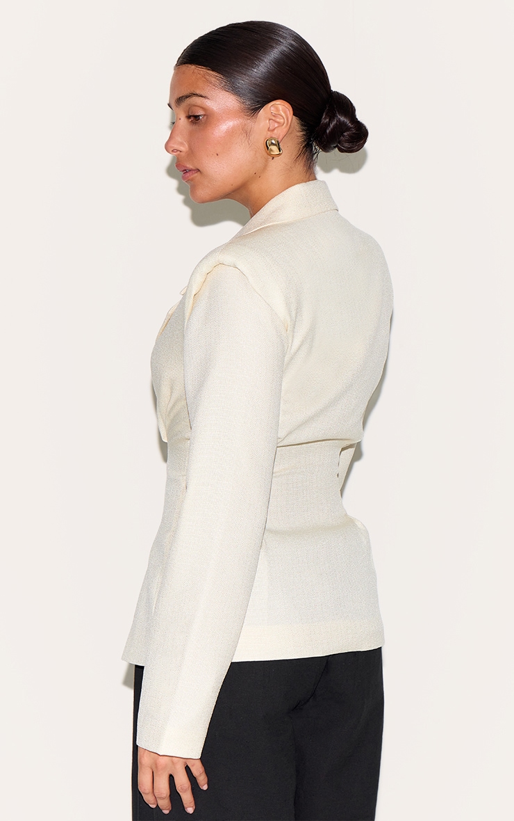 Blazer Crème Ajusté à la Taille, Taille Petite image 2