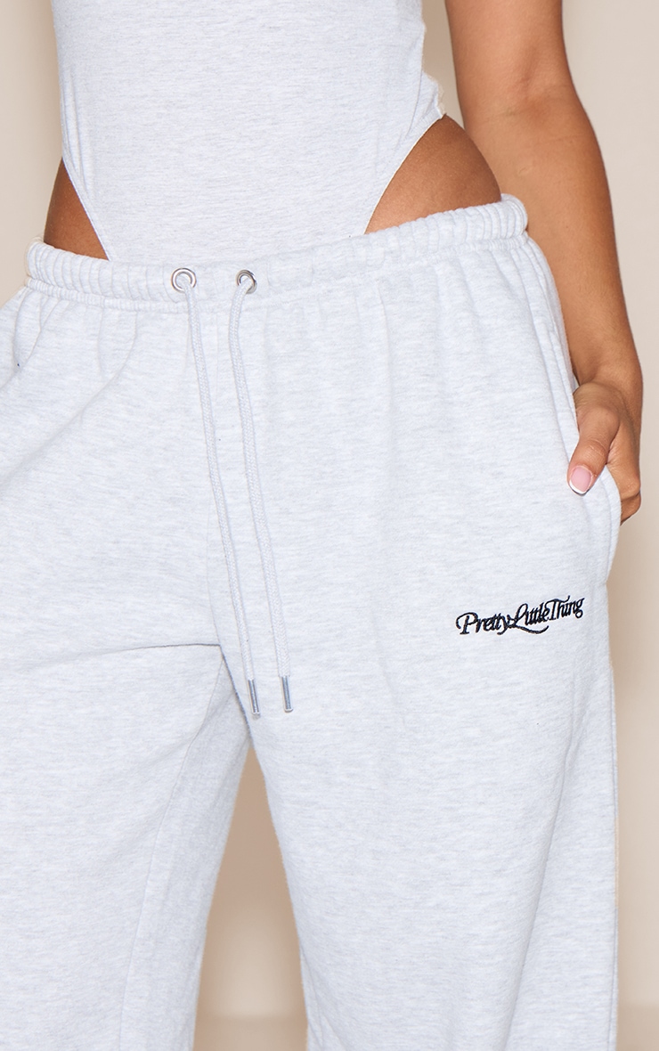 Petite Ash Grey Prettylittlething Wide Leg Sweatpants image 4