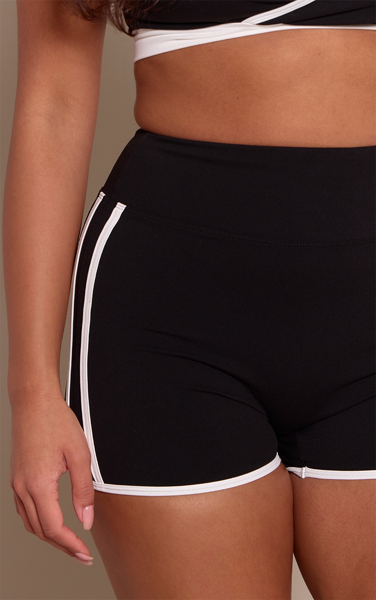 Shape Black Sculpt Contrast Stripe Detail Shorts image 5