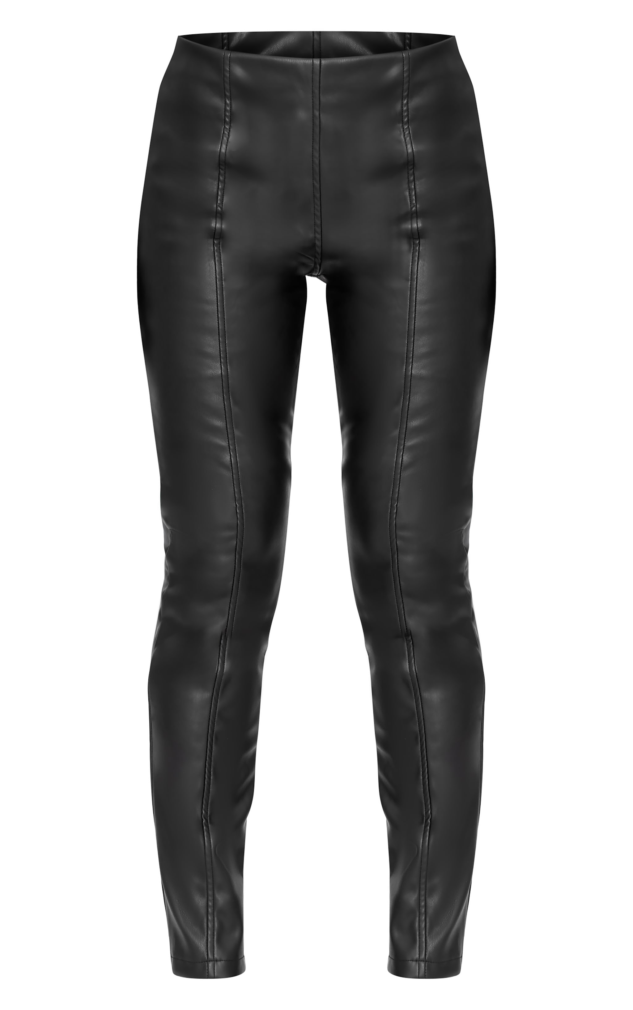 Black Faux Leather Stretch Leggings image 5