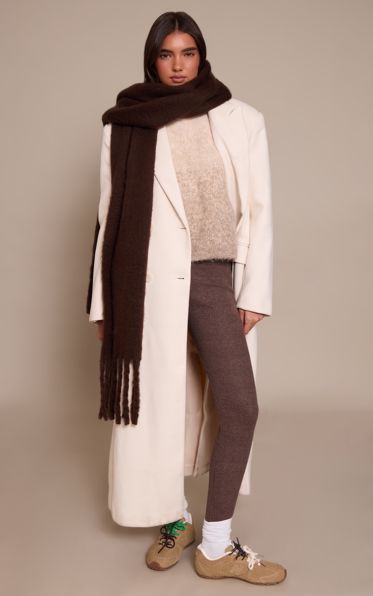 Chocolate Brushed Rib Leggings