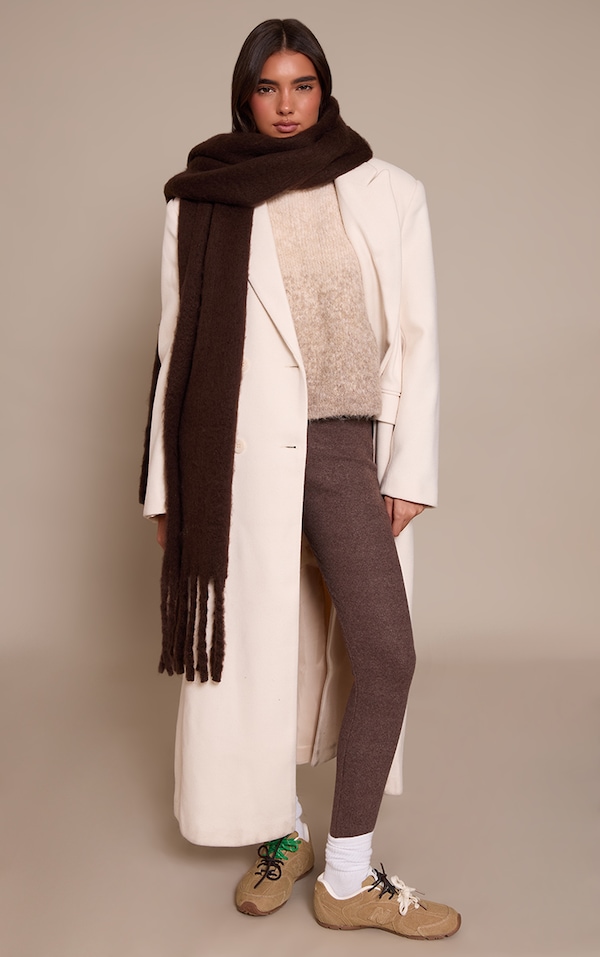 Chocolate Brushed Rib Leggings