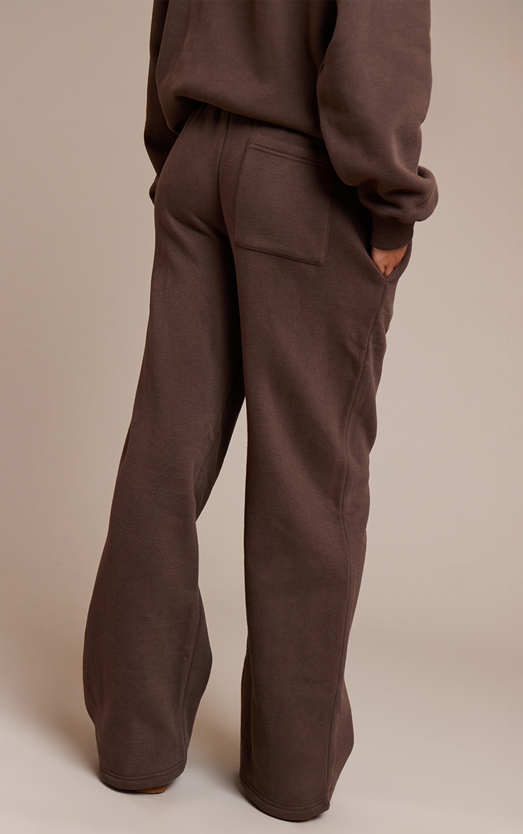 Prettylittlething Espresso Cotton Fleece Straight Leg Sweatpants image 3