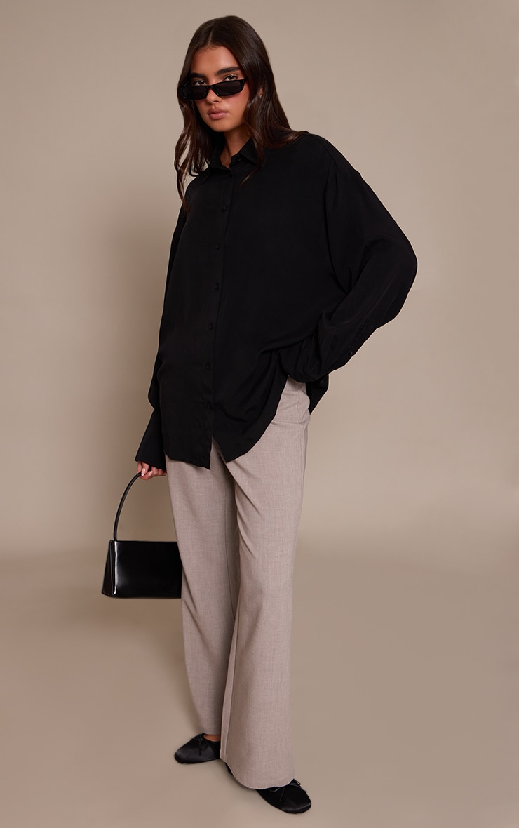 Black Tencel Oversized Shirt image 3