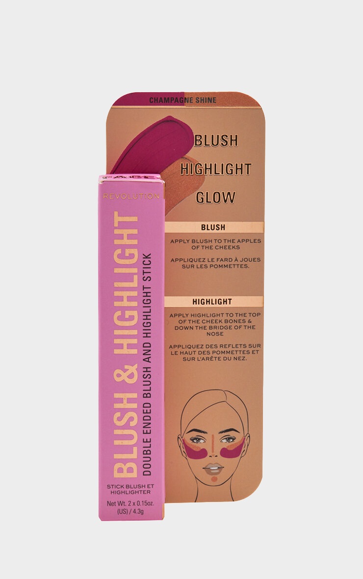 Makeup Revolution Stick duo de blush & enlumineur Champagne Shine image 2