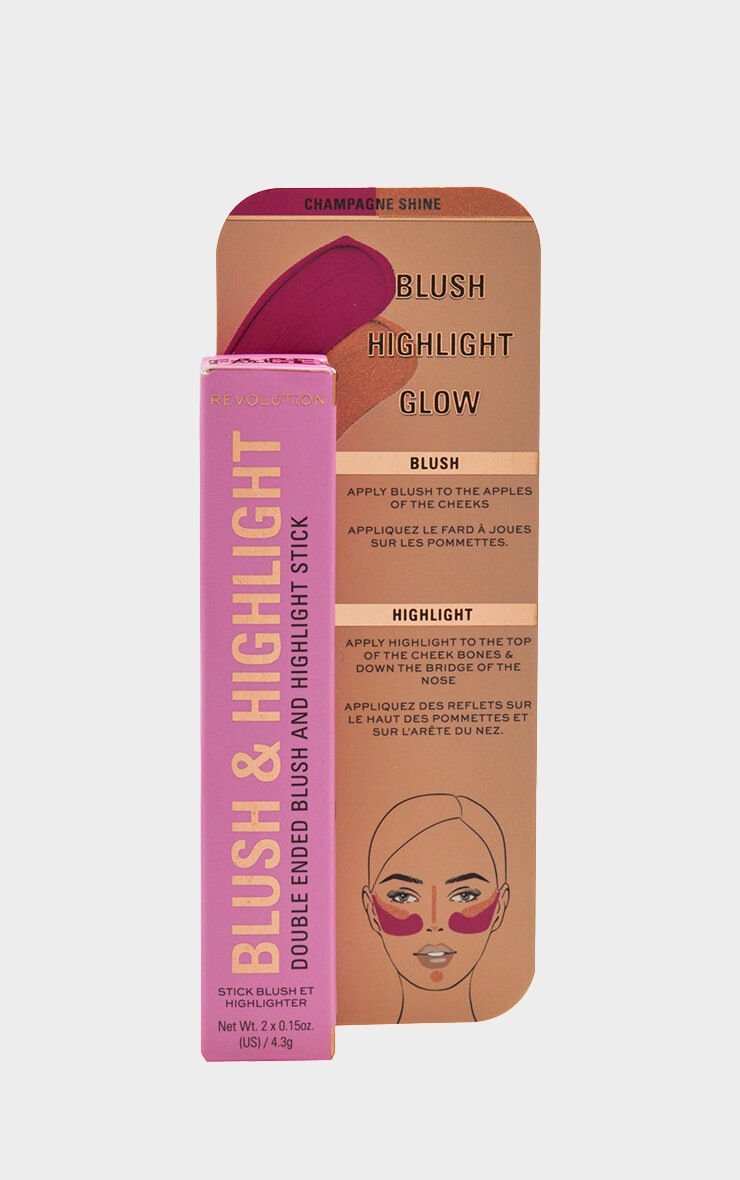 Makeup Revolution Blush & Highlight Stick Golden Shine image 2