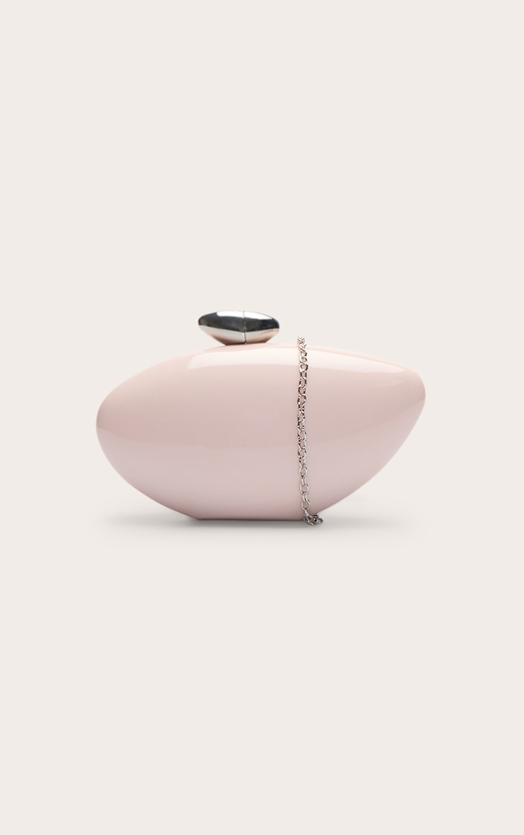 Baby Pink Gradient Shell Silver Hardware Hard Clutch Bag image 4