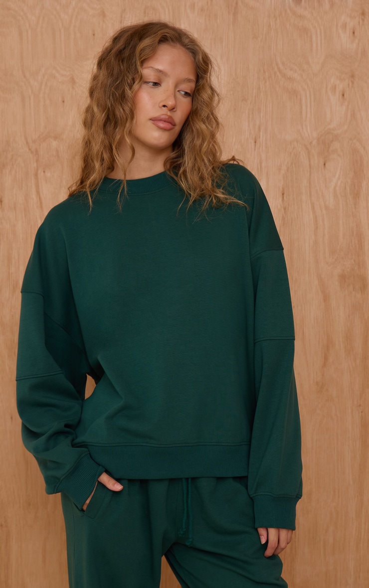 Pine Green Interlock Crew Neck Sweatshirt