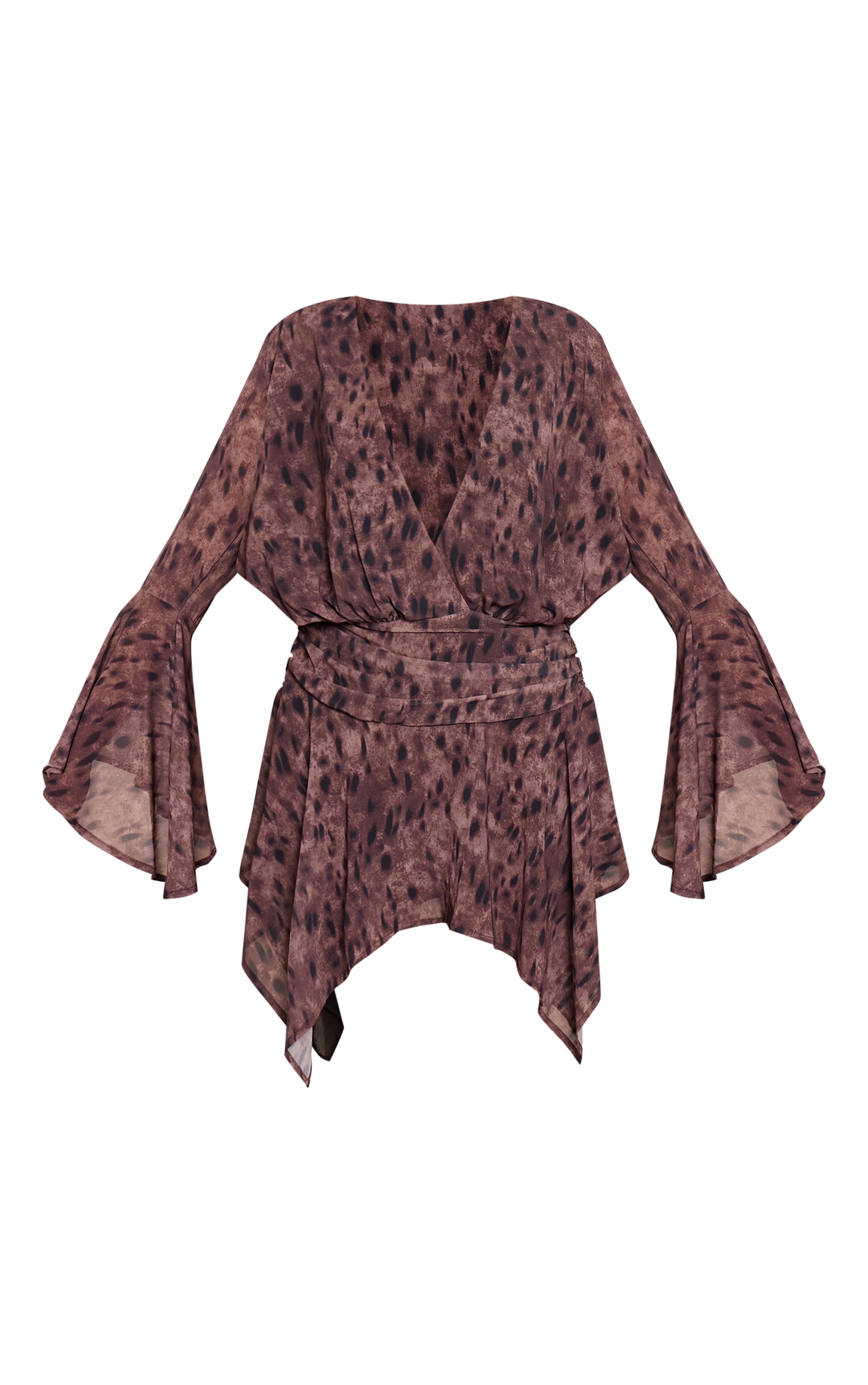 Brown Leopard Print Frill Tiered Skort Romper image 5