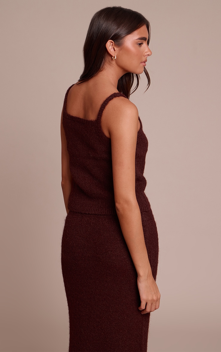Top débardeur en maille tricot marron image 2