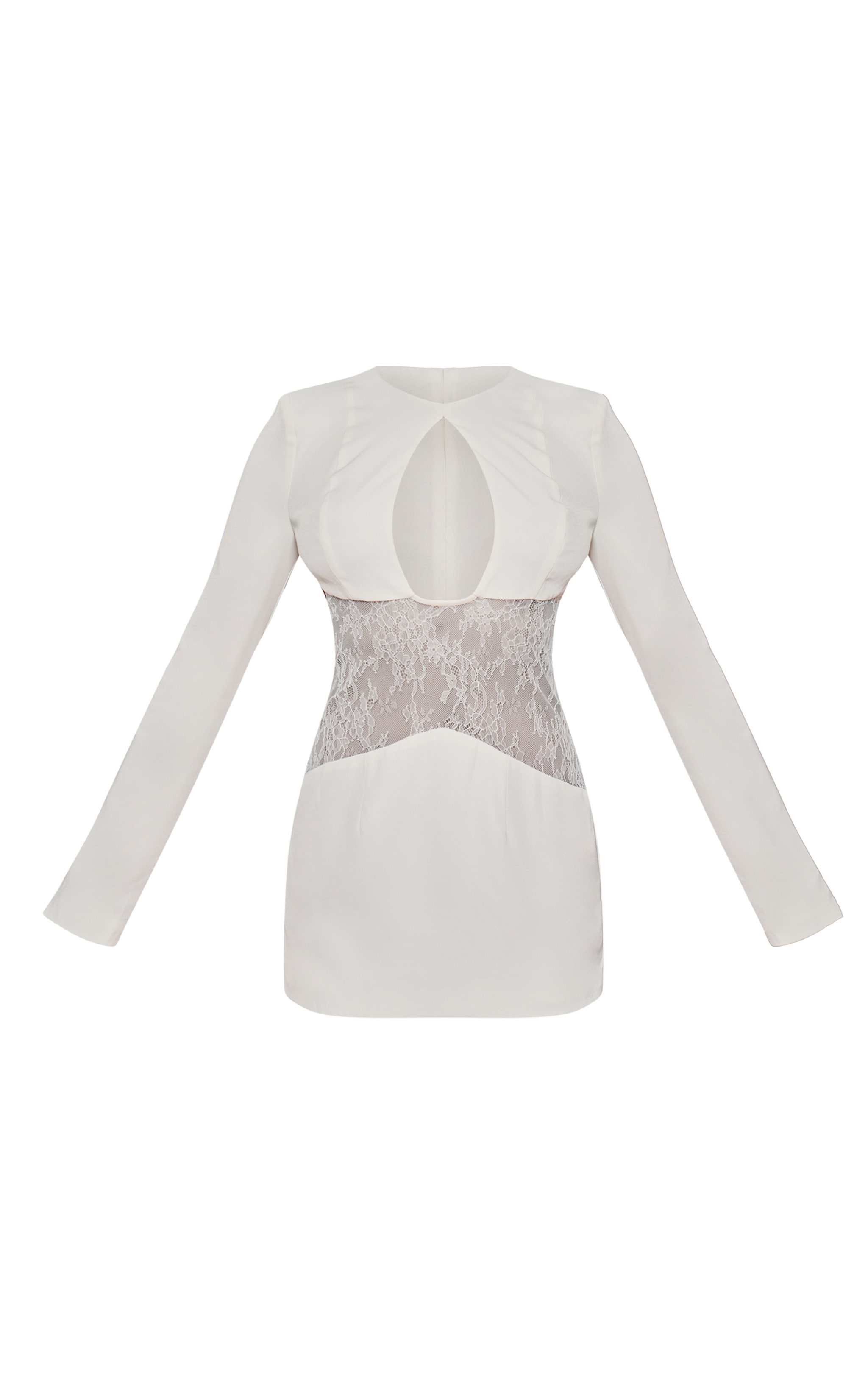 White Lace Cut Out Detail Mini Dress image 5
