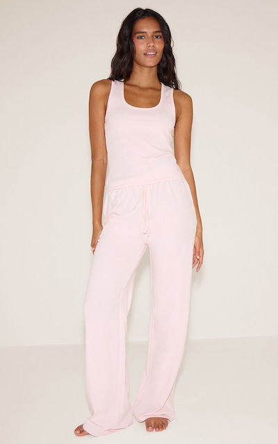 Baby Pink Jersey Wide Leg Pj Bottoms