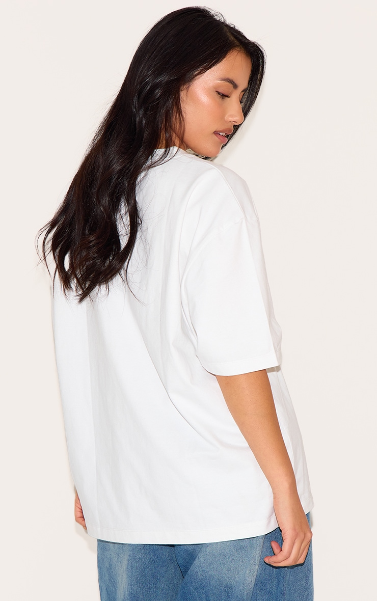 Plus White Premium Cotton Oversized T-shirt image 2