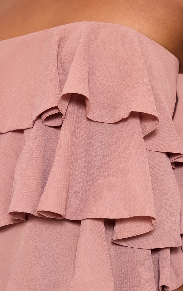 Pale Rose Chiffon Ruffle Detail Bandeau image 4
