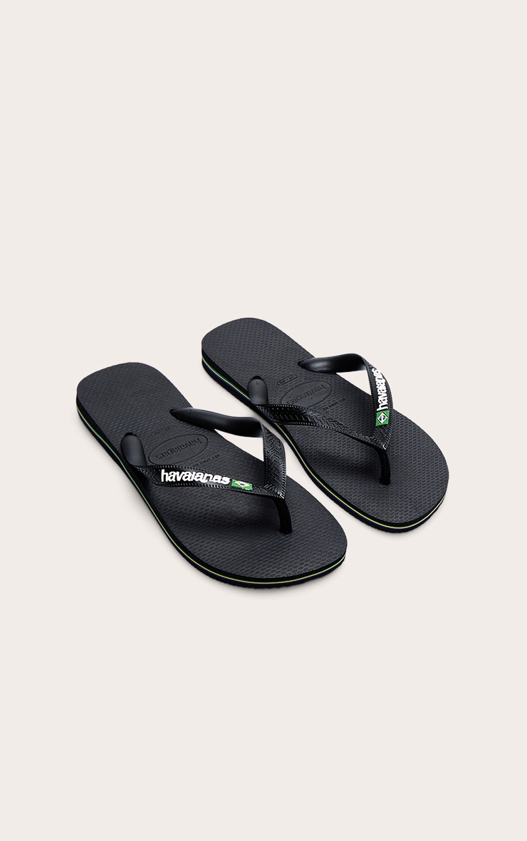 Black Havaianas Brazil Logo Flip Flops image 2