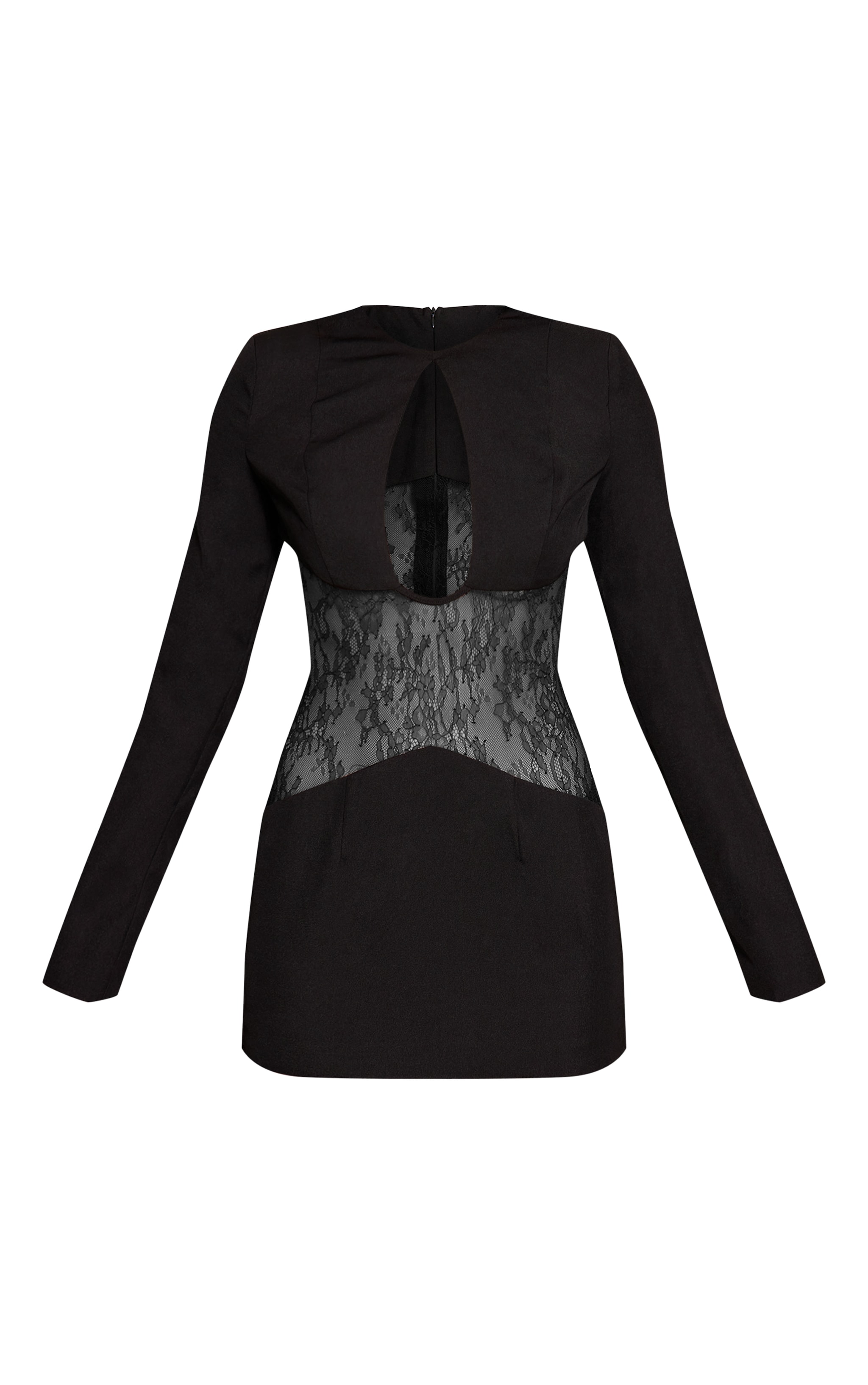 Black Lace Cut Out Detail Mini Dress image 5