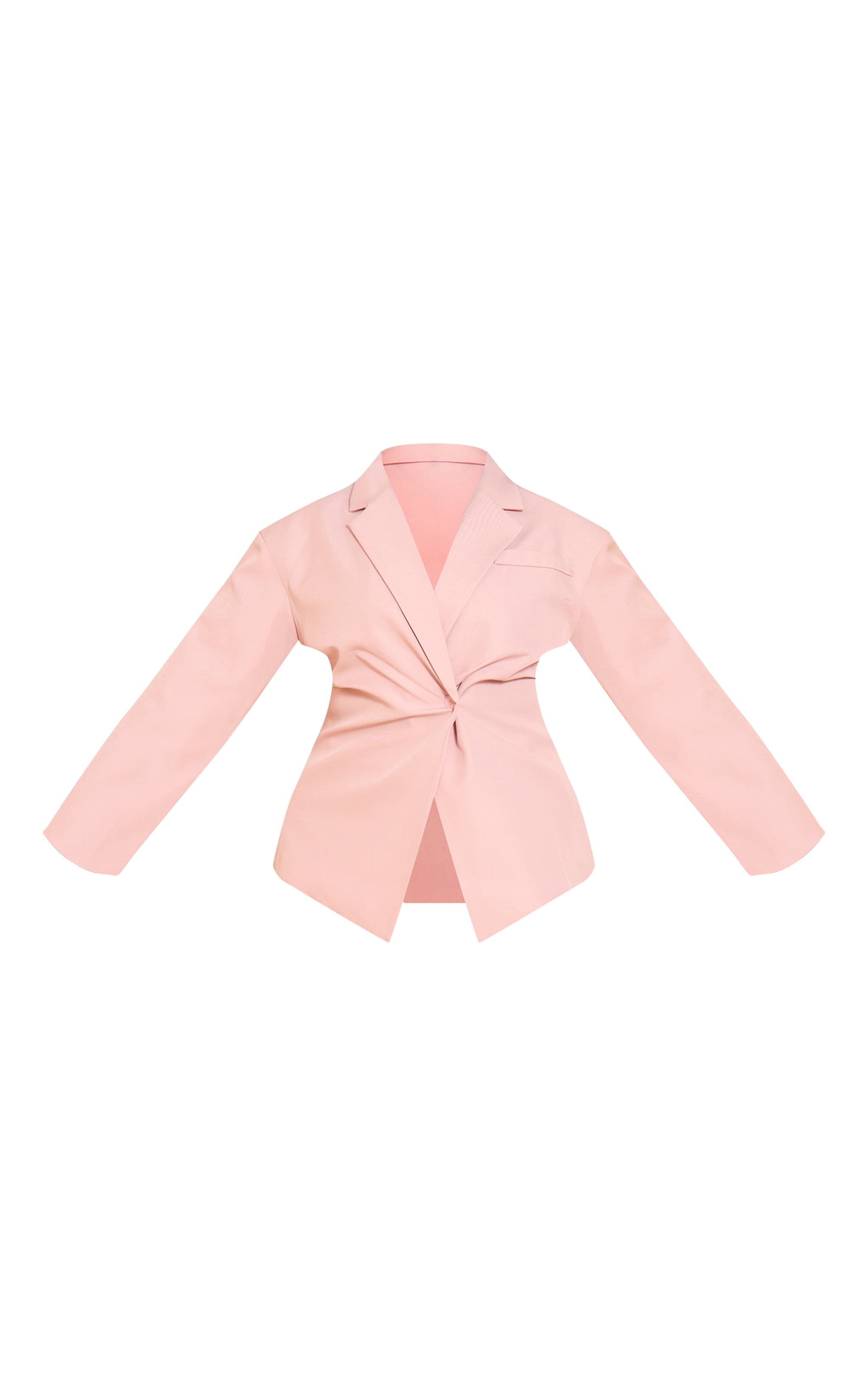 Plus Pale Pink Tailored Cinched Waist Blazer image 5