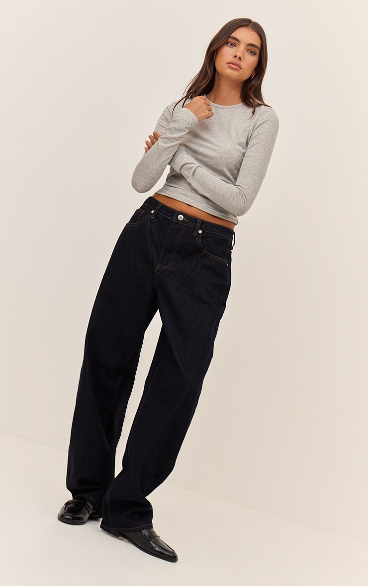 Dark Indigo High Waist Boyfriend Jeans image 2