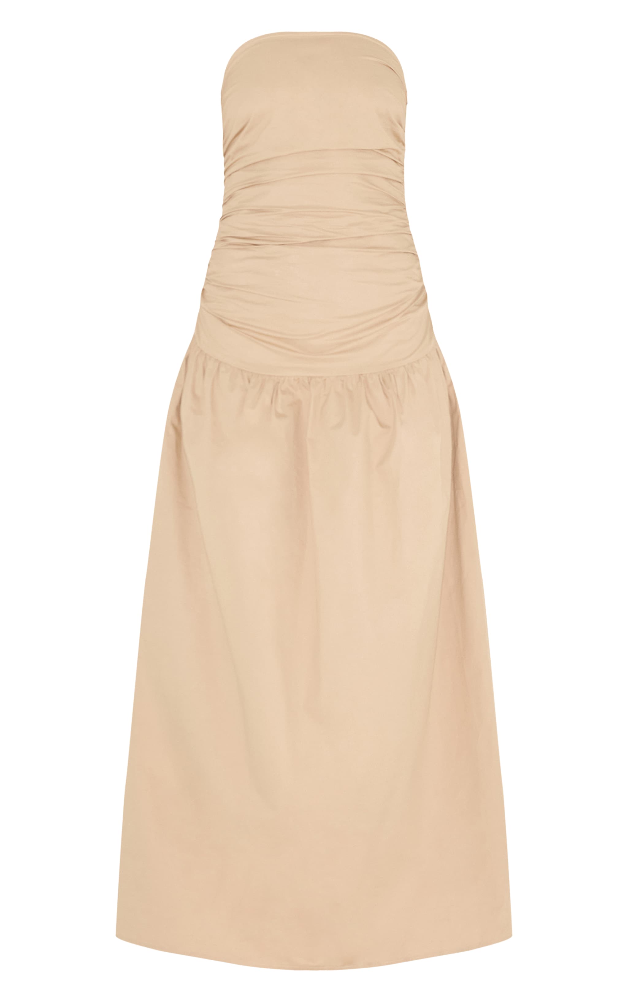 Tall Nude Bandeau Ruched Floaty Dress image 5