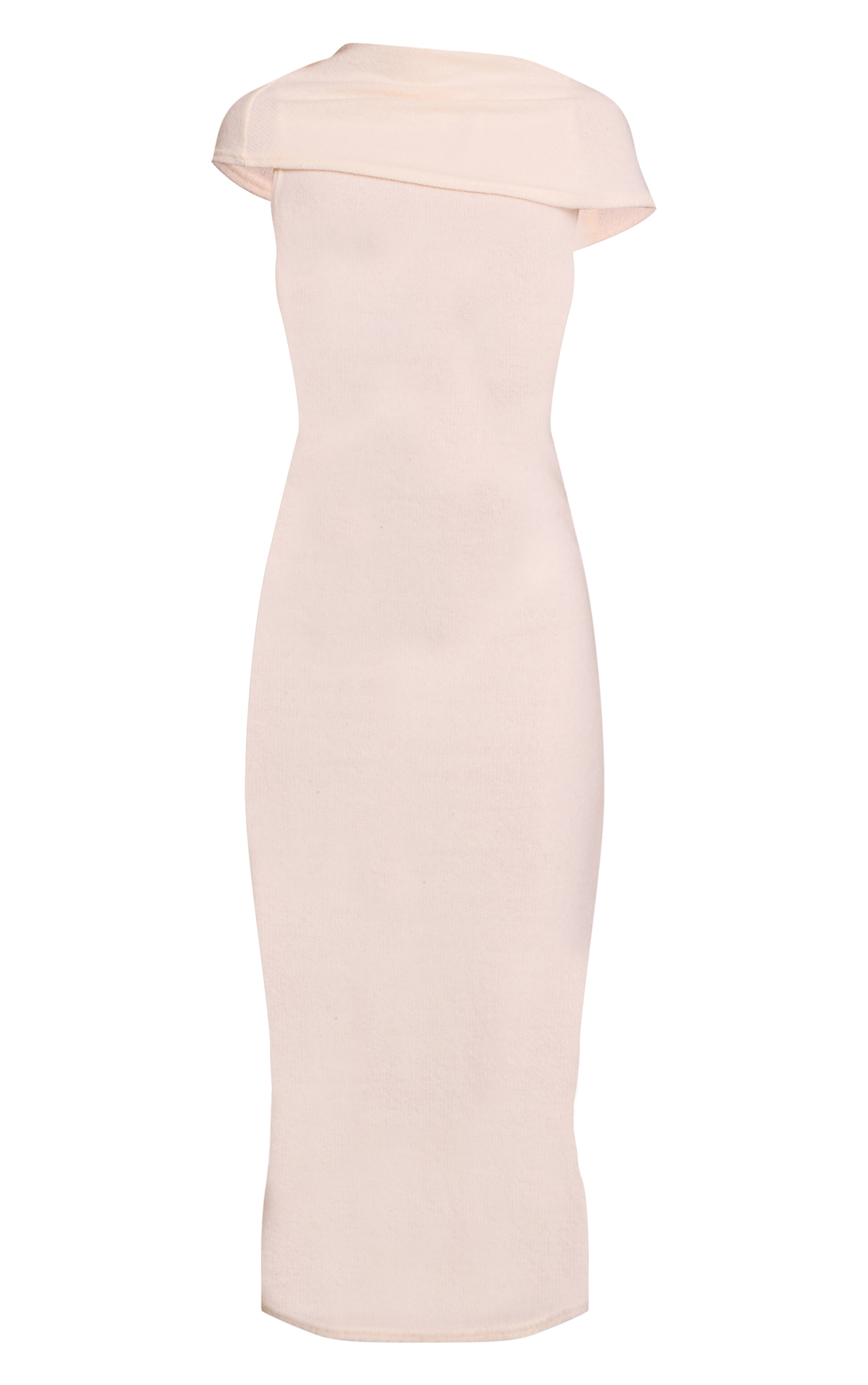 Cream Ruched Neck Sleeveless Maxi Dress image 5