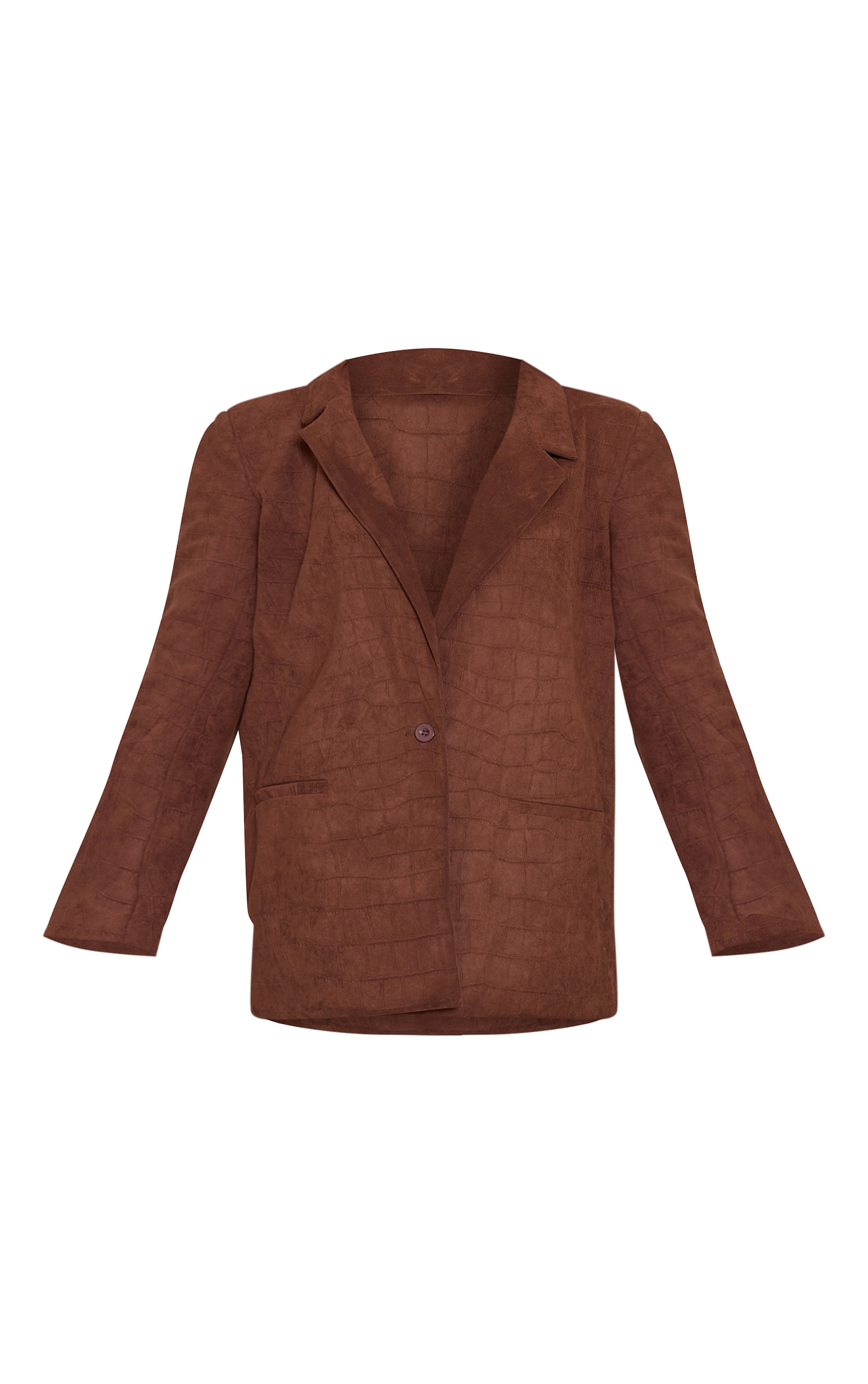 Chocolate Croc Suede Blazer image 5