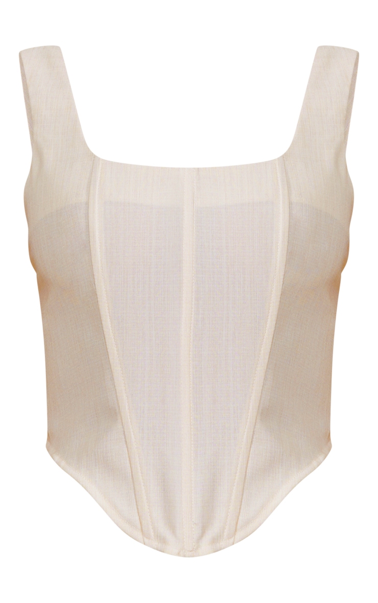 Sand Linen Look Dip Front Corset image 5