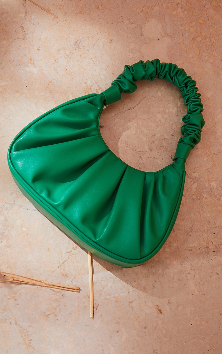 Green Extreme Ruched Handle Shoulder Bag image 3