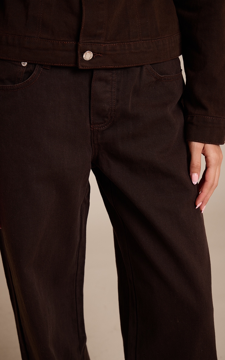 Dark Chocolate Dip Front Straight Leg Jeans image 4
