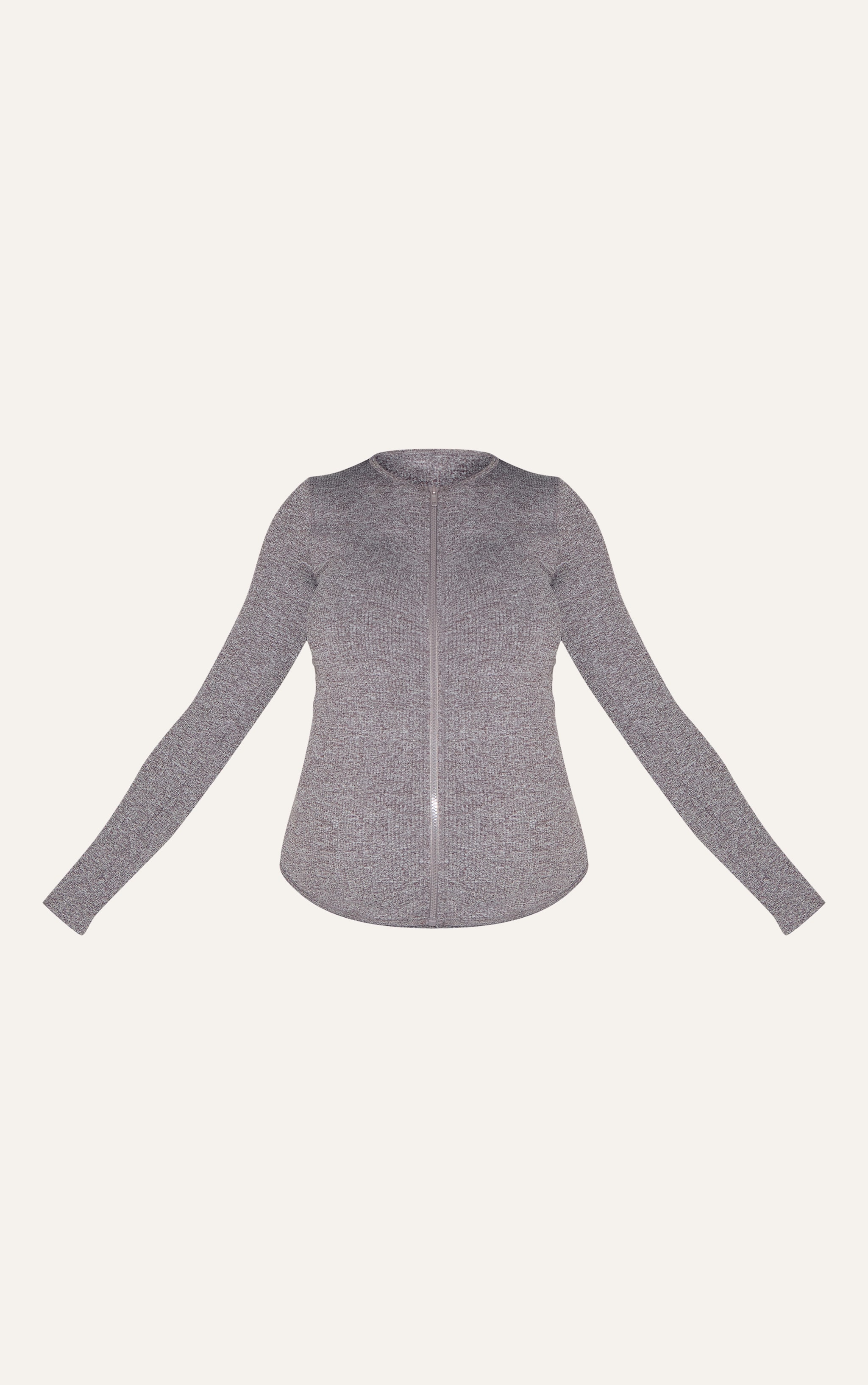 Maternity Chocolate Snatched Rib Zip Up Cardigan image 5