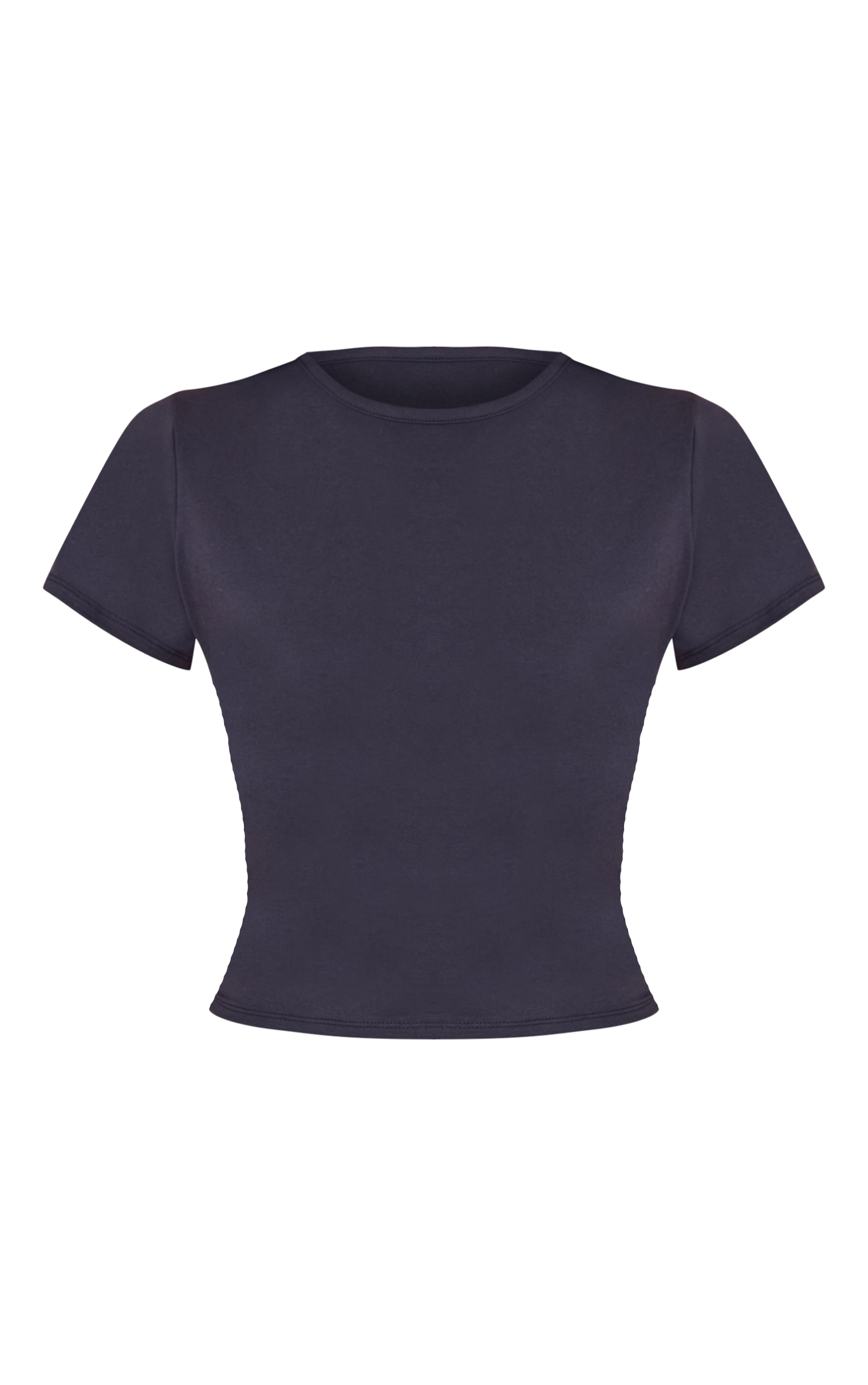 T-shirt long en coton bleu marine à col ras et manches longues image 5