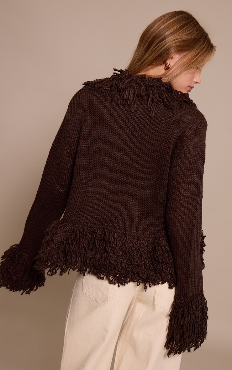 Chocolate Loop Knit Edge cardigan image 2