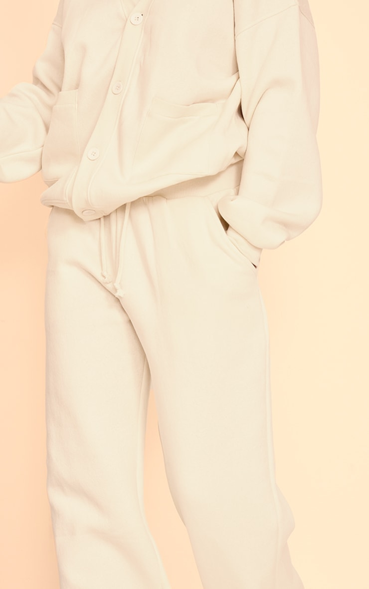 Cream Wide Leg Drawstring Sweatpants image 4