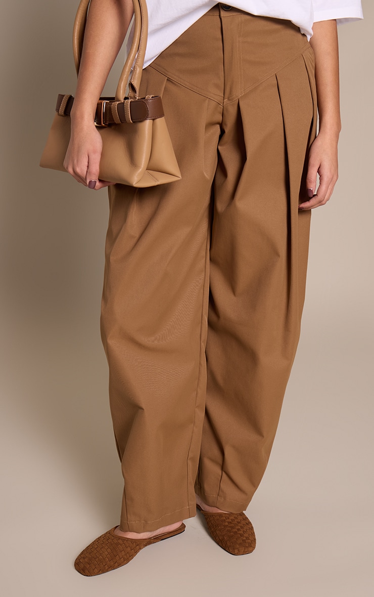 Tan Faux Suede Hand Woven Ballet Flat Mule image 1