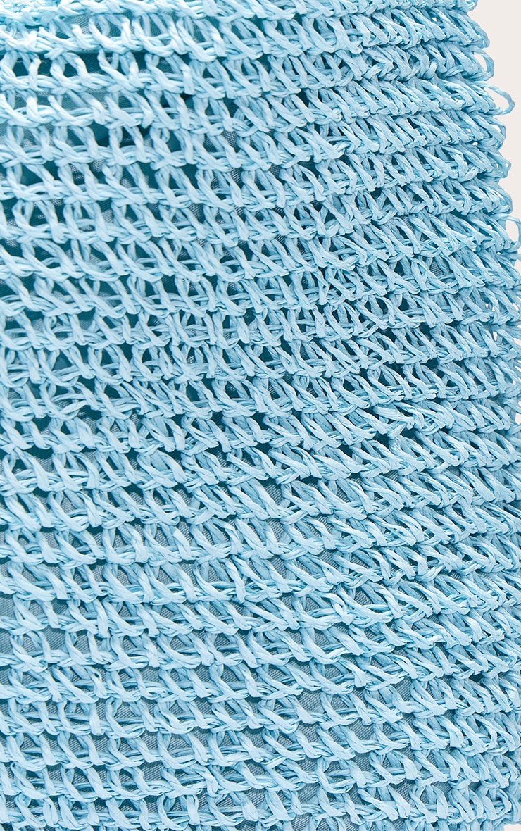 Turquoise Raffia Shoulder Bag image 4