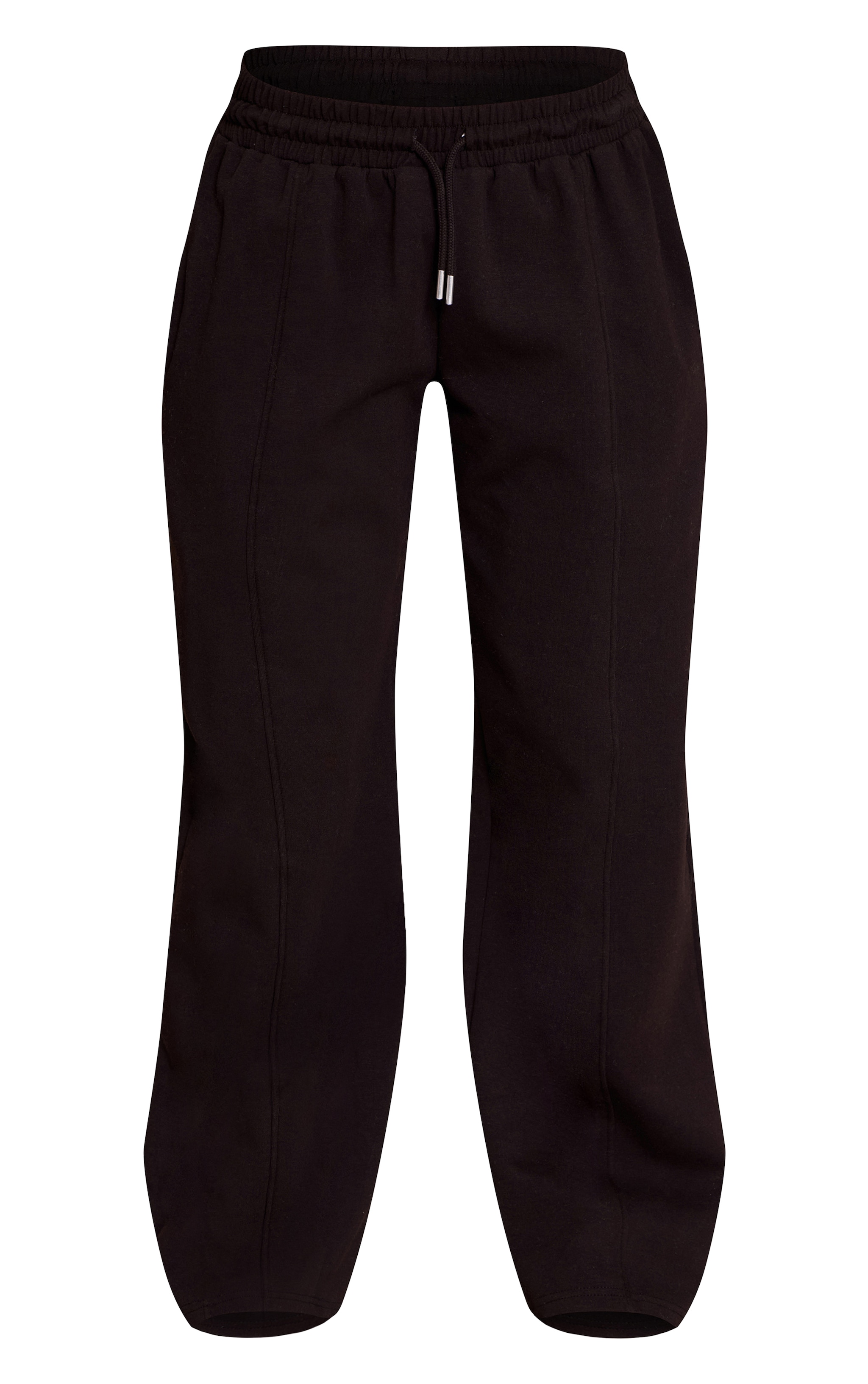 Petite Black Interlock Drawstring Wide Leg Sweatpants image 5