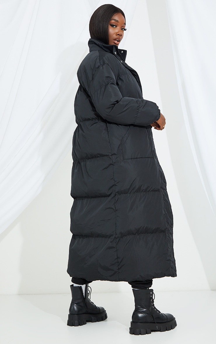 Tall Black Maxi Puffer Coat Tall PrettyLittleThing QA