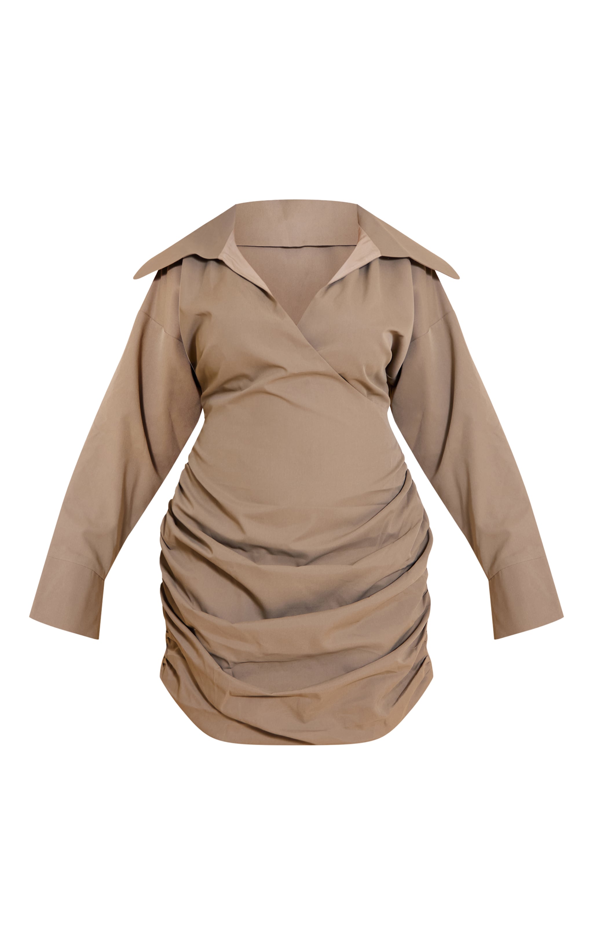 Plus Mushroom Plunge Deep Cuff Shirt Dress image 5