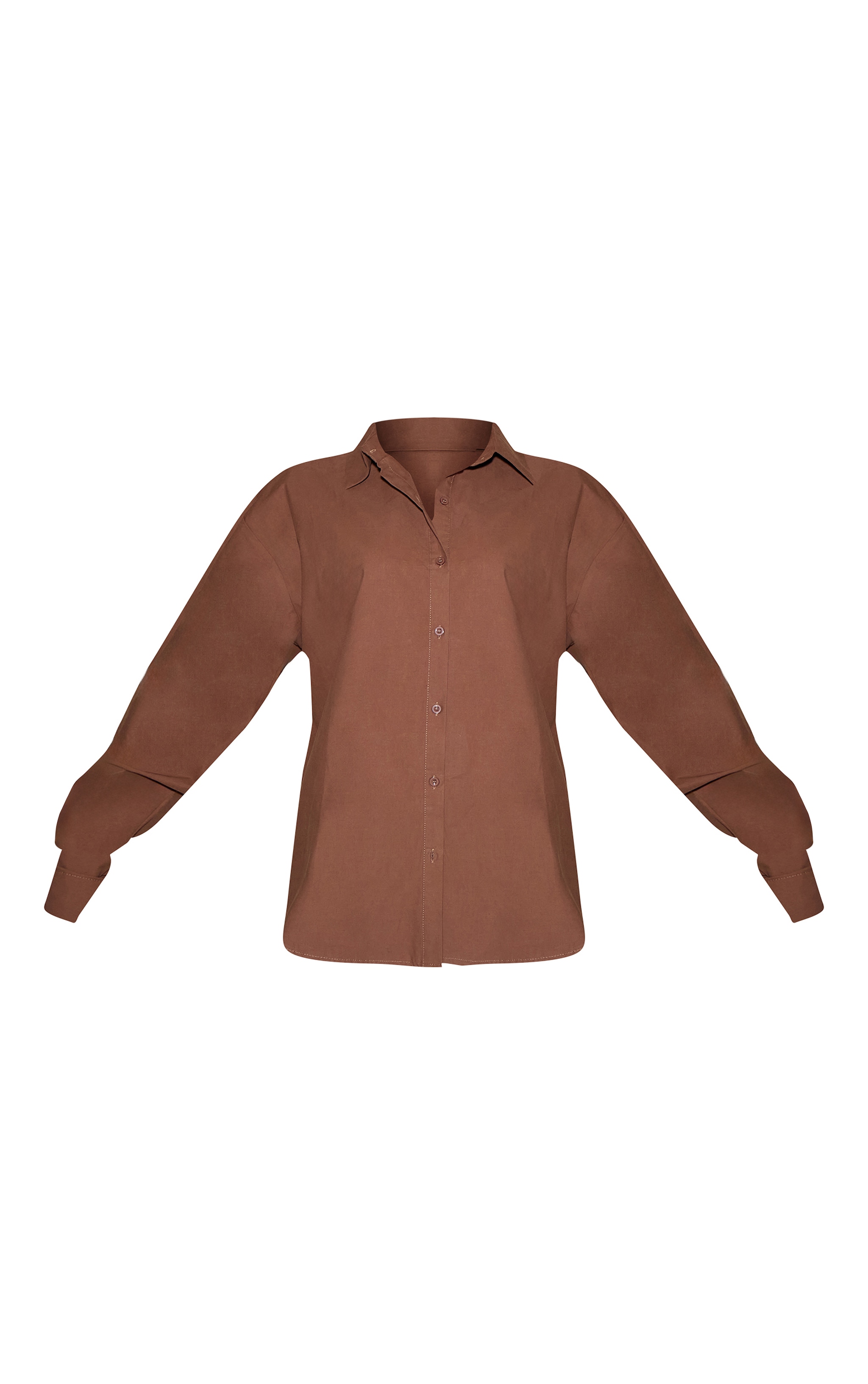 Chocolate Cotton Multi Button Cinched Shirt image 5