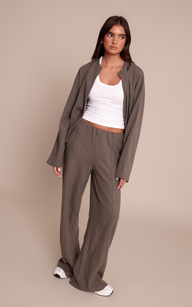 Charcoal Soft Touch Zip Through Sweatshirt image 3