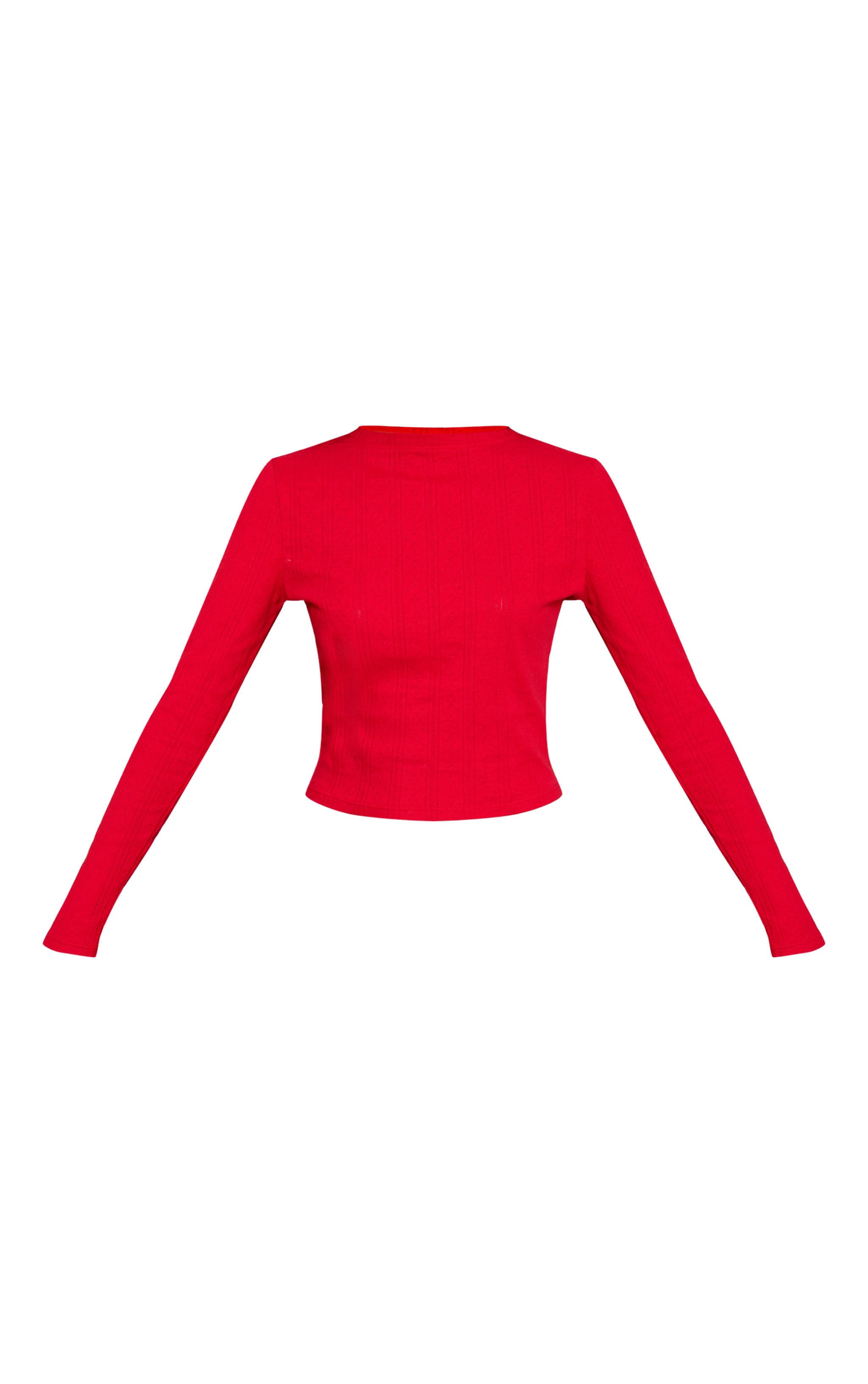 Red Pointelle Long Sleeve Pyjama Top image 5
