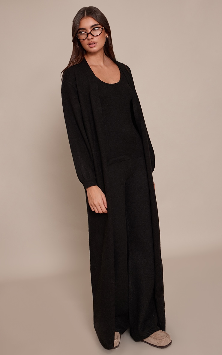 Black Knitted Maxi Cardigan