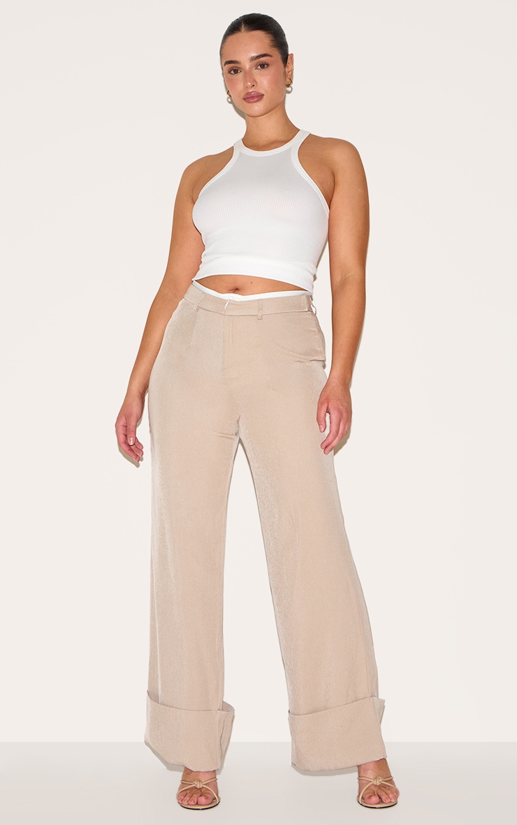 Shape Stone Tailored Double Waistband Turn Up Pants image 1