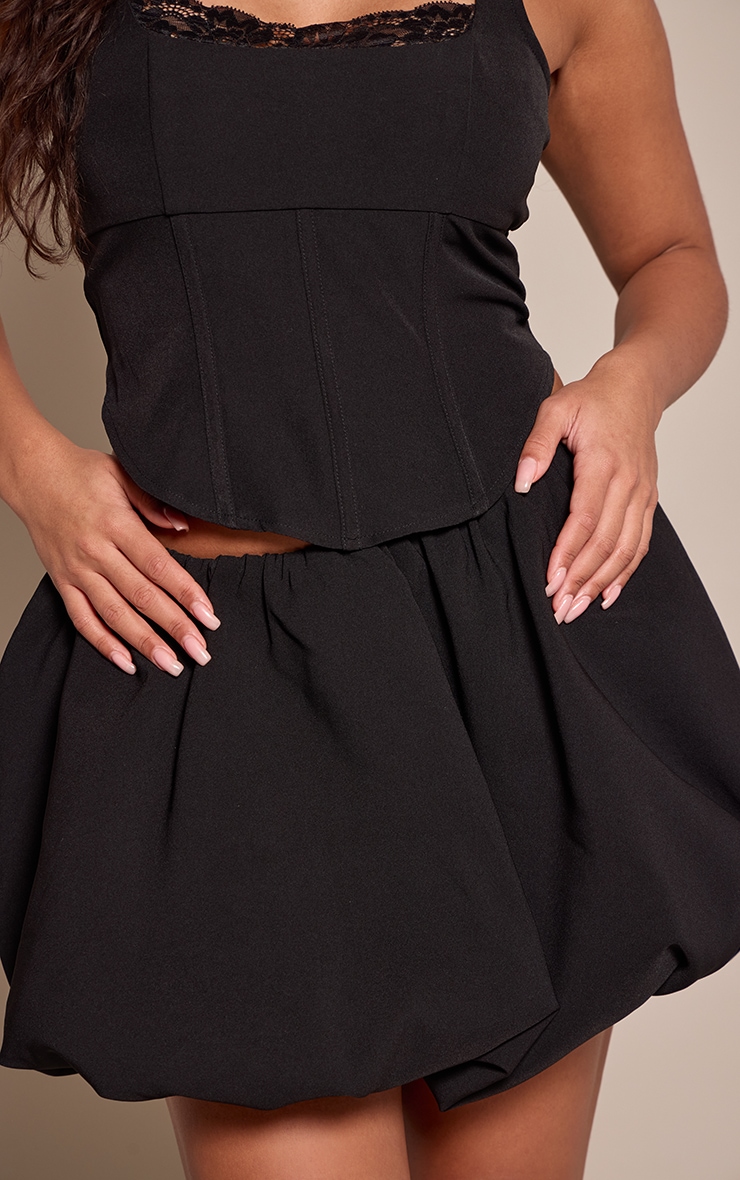 Shape Black Tailored Puffball Mini Skirt image 2