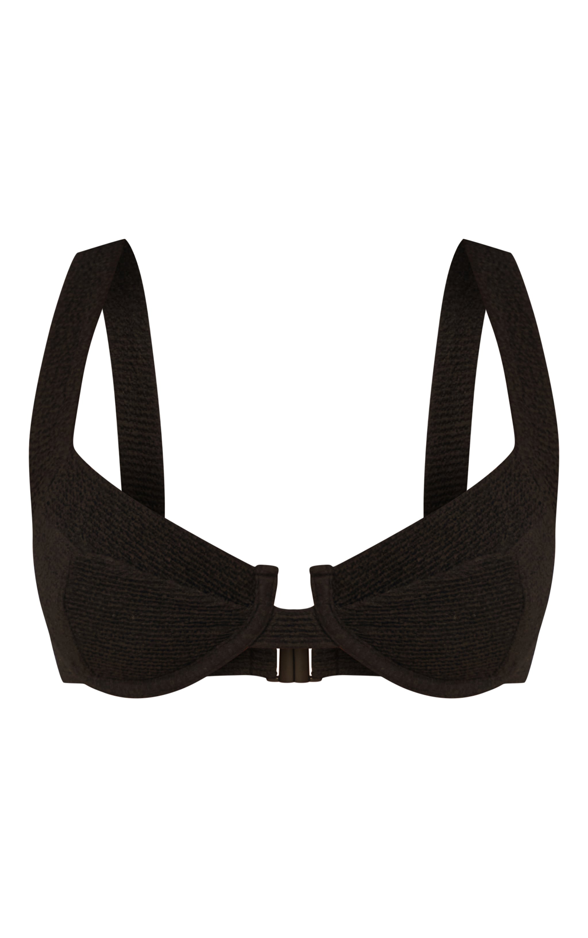 Black Mini Crinkle Tanga Bikini Bottoms image 5