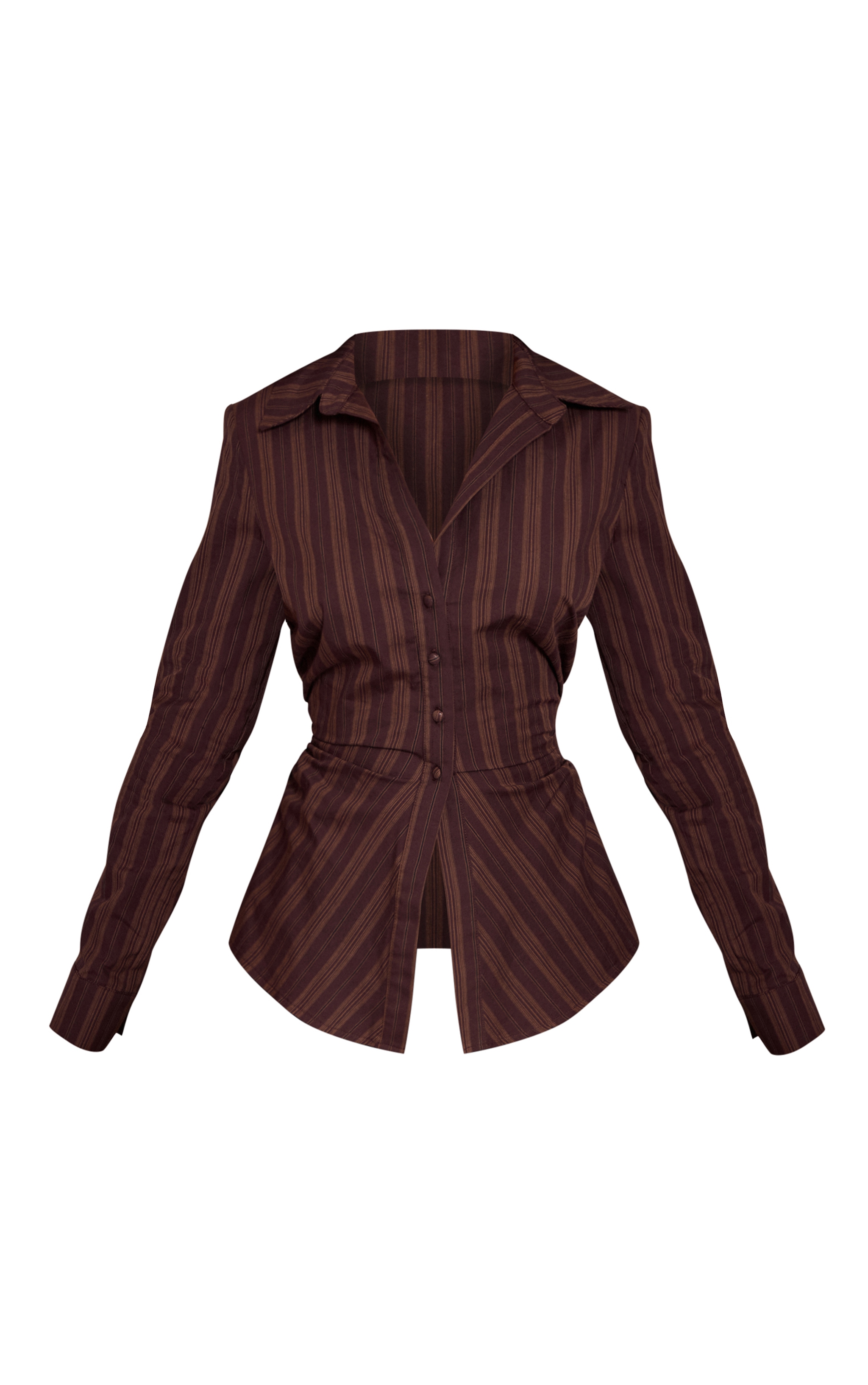 Petite Chocolate Stripe Cinched Shirt  image 5