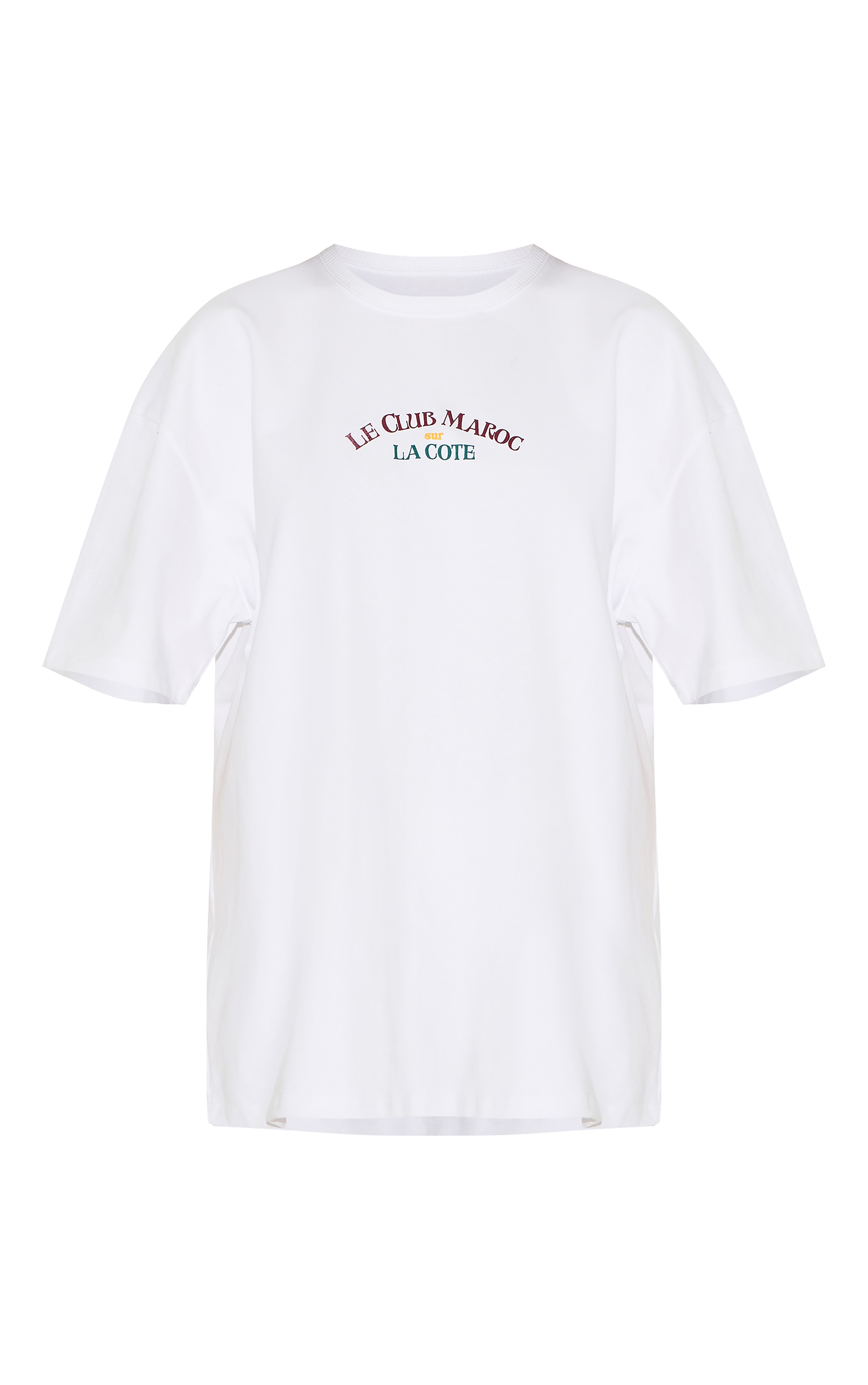 T-shirt oversize en coton blanc à graphique "Le Club Maroc" image 5