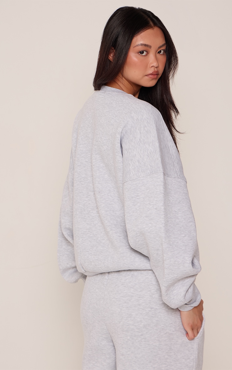 Ash Grey Balloon Sleeve Oversized Sweatshirt image 2