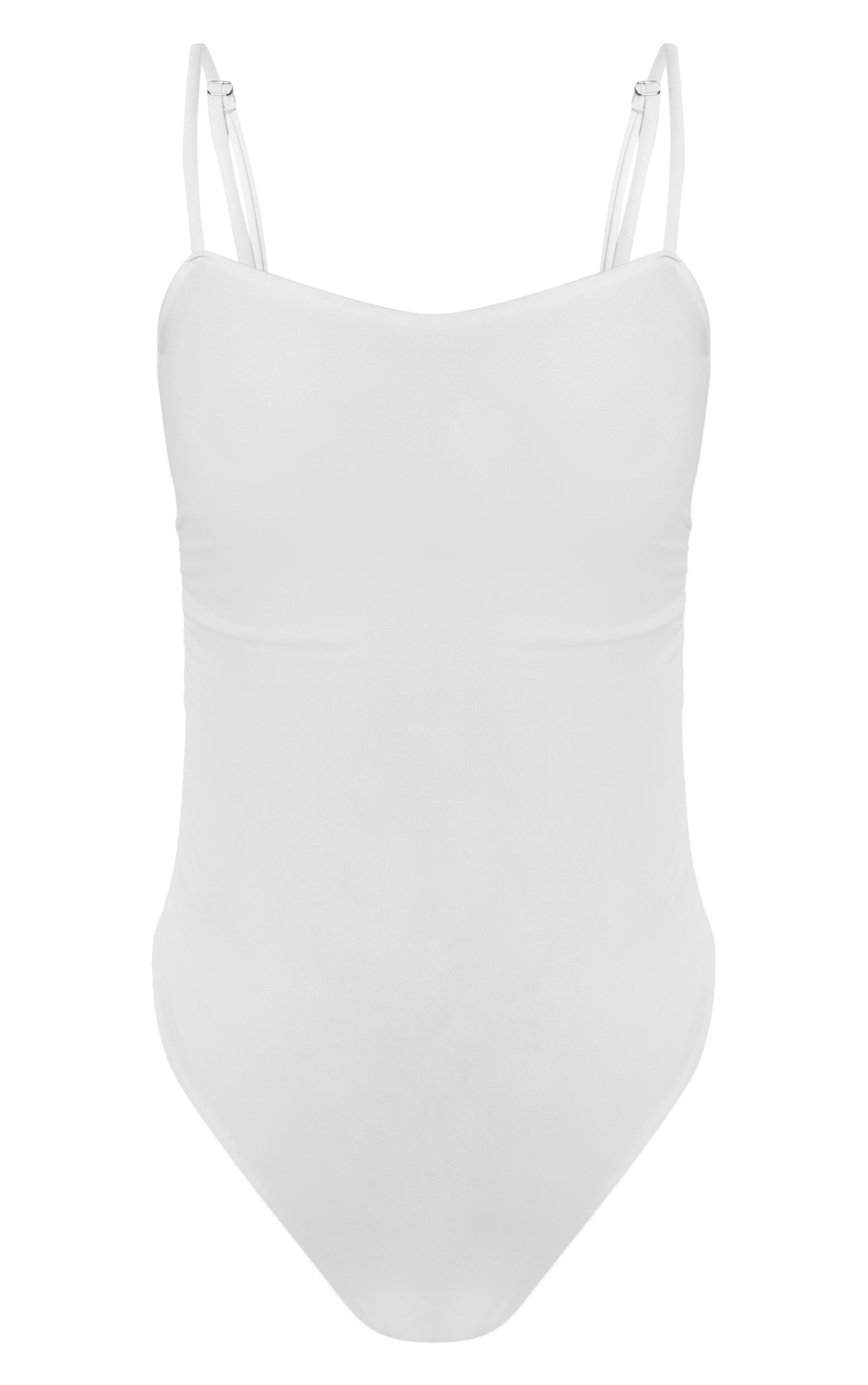 Cream Ruched Side Strappy Swimsuit image 5