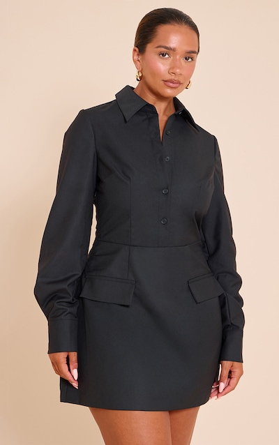 Shape Black Tailored A-line Shirt Dress