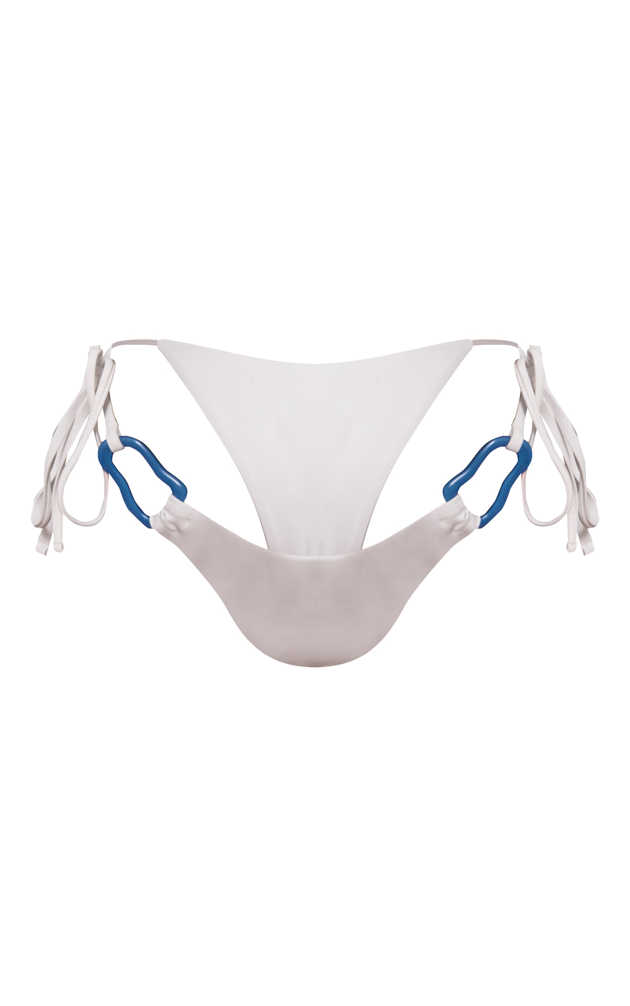 White Resin Trim Tie Side Bikini Bottoms image 5